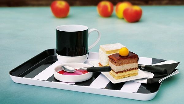 Menaje original rayas bancas y negras Bandeja original rayas blancas y negras