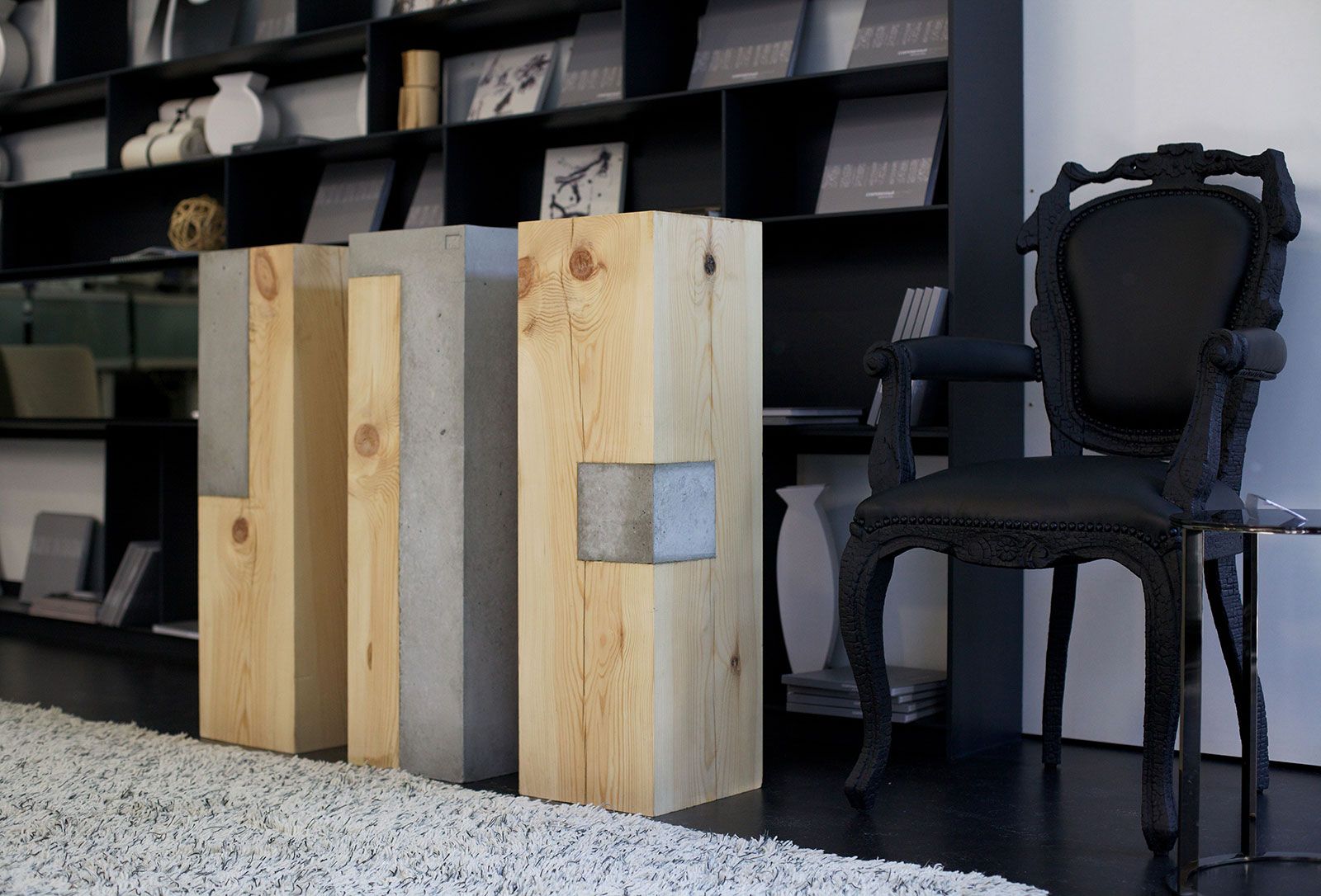 Consola tres piezas para espacios de estilo industrial