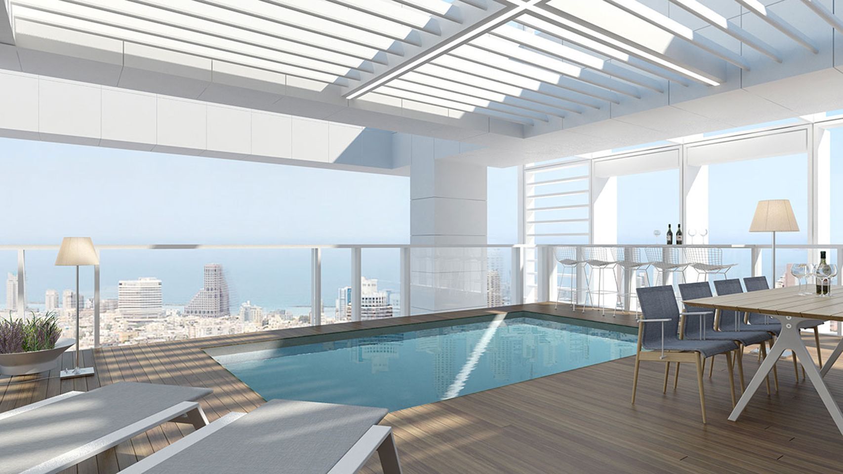 Diseño de interiores de lujo. Piscina