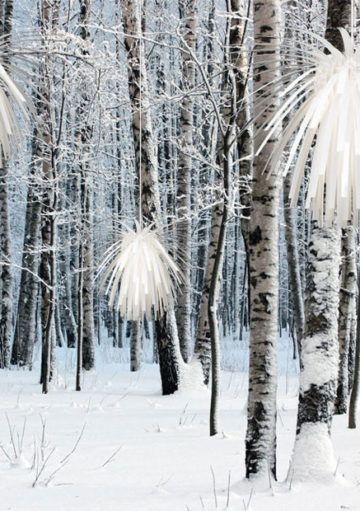 Una Lámpara Colgante en Forma de Bola de Nieve