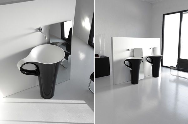 Lavabo con diseño de taza