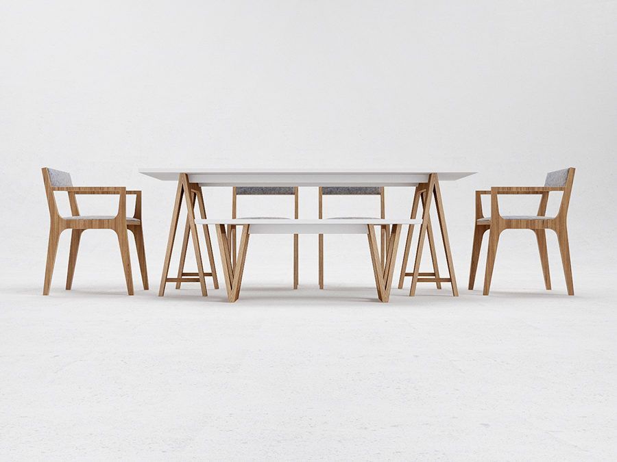 Mesa de Comedor, Sillas y Banco para Cocinas Acogedoras