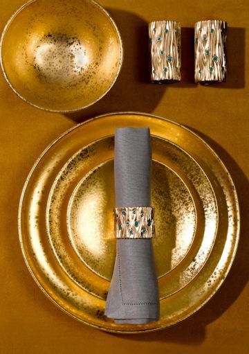 Decoración para la Mesa de Navidad en Dorado y Plata