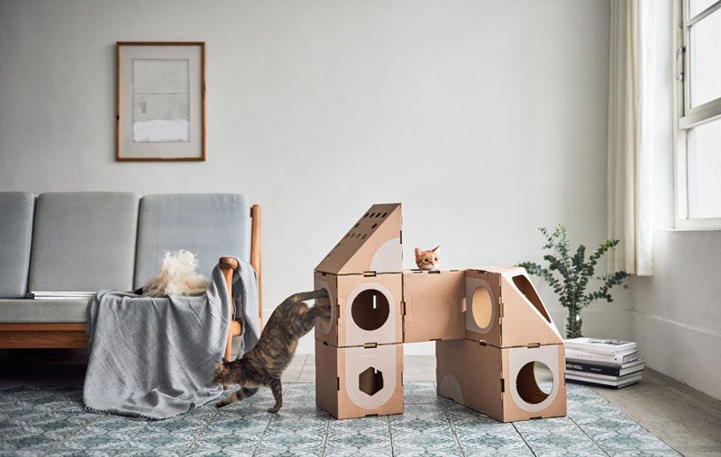 Mascotas en Casa: Mueble para Gatos Modular y de Cartón